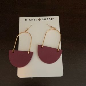 Nickel & Suede burgundy earrings